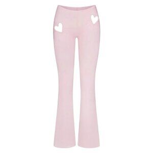 SKIMS Cotton Jersey Heart Flare Legging in Cherry Blossom XS NWT/NIB